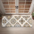 thumbnail image 1 of Bohemian Retro Floral Non-Slip Entryway Door Mat,Boho Indoor Decor Durable Low Plush Door Mat,Washable Welcome Rug for Patio Hallway Home Decor 16x47 Inches, 1 of 3