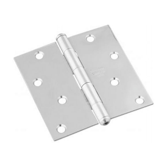 Door Hinge, Interior, Square-Edge, Stainless Steel, 4 In. - N830-276