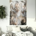 thumbnail image 3 of Marble Tapestry, Retro Style Paintbrush Colors in Marbling Texture Watercolor Artwork, Wall Hanging for Bedroom Living Room Dorm Decor, 60W X 80L Inches, Sand Brown Dust Pale Grey, by Ambesonne, 3 of 5
