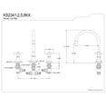 thumbnail image 2 of Kingston Brass KS2348KX Roman Two-Handle Deck Mount Roman Tub Faucet, Brushed Nickel, 2 of 4