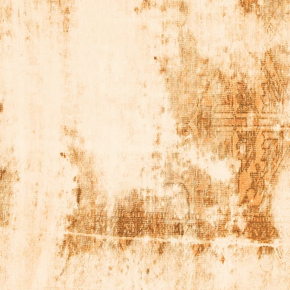 Ahgly Company Indoor Square Abstract Orange Modern Area Rugs, 3' Square