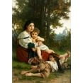 thumbnail image 2 of Bouguereau, William Adolphe 11x14 Black Ornate Wood Framed with Double Matting Museum Art Print Titled - Rest, 2 of 4
