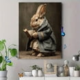 thumbnail image 4 of Reading Bunny Canvas Wall Art, Whimsical Rabbit Portrait, Rustic Farmhouse Living Room Decor, 4 of 8
