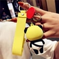 thumbnail image 5 of MuGu Lady Girl Cute PVC Panda Keychain（Yellow) Creative New Year Gift Animal Pendant Car Key Pendant Metal Key Ring, 5 of 5