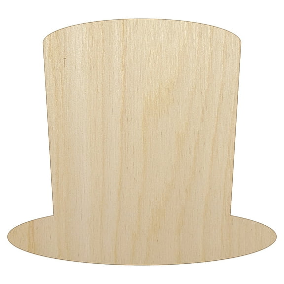 Top Hat Wood Shape Unfinished Piece Cutout Craft DIY Projects - 4.70 Inch Size - 1/8 Inch Thick