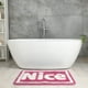thumbnail image 5 of Alfombra de baño de letras REGALWOVEN de felpa antideslizante, tapete absorbente suave para baño, piso, bañera color rosa oscuro 20" x 32", 5 of 6