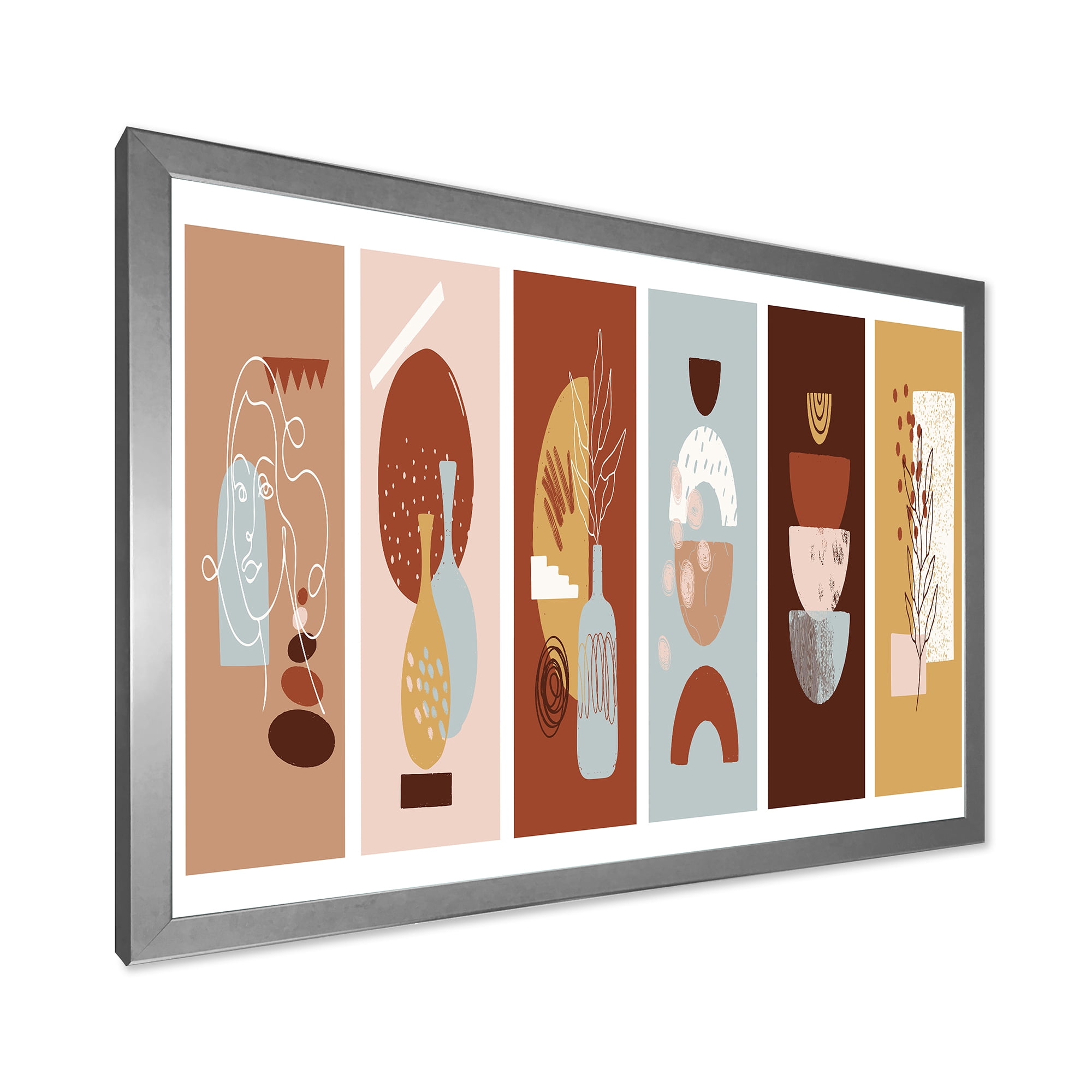 Designart 'Compostion Minimalistic of Organic Shapes V' Modern Framed Art Print
