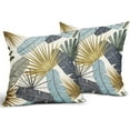 thumbnail image 2 of Tropical Leaf Accent Throw Pillow Covers 20X20 Inch Set of 2 Banana Palm Leaves Decorative Pillow Cases Summer Botanical Plant Pillow Cover Farmhouse Home Decor For Room Bed Couch Patio Porch Outdoor, 2 of 6