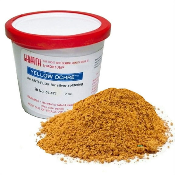 Yellow Ochre Powder Anti-Flux 2 Oz Jar-Soldering, Coat Surfaces & More