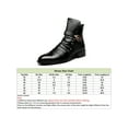 thumbnail image 2 of UKAP Men Leather Boots Pull-on Motorcycle Boot Buckle Strap Ankle Booties Business Shoes Comfortable Black (Inner Height Increase) 8, 2 of 6