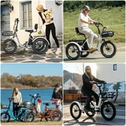 MOONCOOL TK Pro Foldable Electric Tricycle, 1500W Motor 48V 20Ah Battery, 20 Fat Tire Three Wheel 6-Speed Electric Mountain Bicycle for Adults