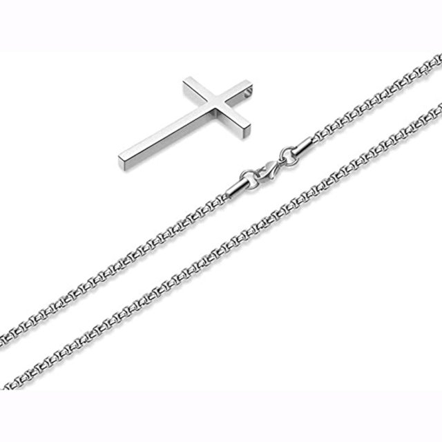 Collar con cruz de acero de titanio europea y americana para hombres y mujeres, accesorios de hip hop, colgante con letras, accesorios colgantes versátiles