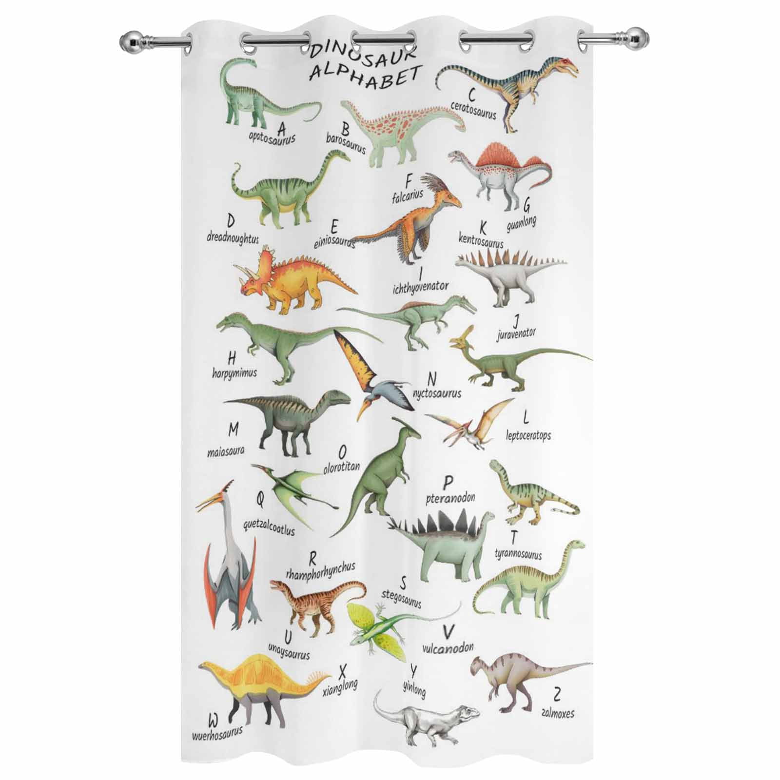 Outdoor Curtains for Patio Waterproof, Dinosaur Windproof Pravicy Outside Porch Blackout Curtain, Funny Dino Cute Cartoon Boys Girls Children Sun Blocking Grommets Curtains for Cabana Gazebo 54"x108"