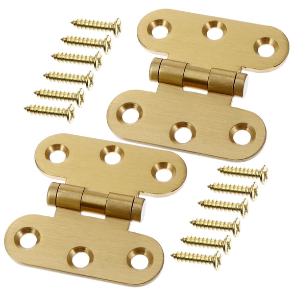 WHAMVOX 2 Pcs Copper Door Hinges Furniture for Cabinet Doors Golden
