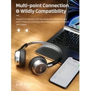iKF R1 Wireless Retro Wireless Headphones Bluetooth 5.3 APP Custom Sound 60 Hours Playtime Game Mode Noise Isolation Built-in Microphone Throwback 80s 90s Design (Black)