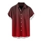 thumbnail image 4 of Camisas de Manga Corta de Botón para Hombre, Blusa de Moda Casual de Impresión de Gradiente de Cuello de Vuelta Hecha de 95% Poliéster 5% Spandex para el Verano, Camisas de Verano para Hombre, 4 of 5