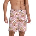 thumbnail image 2 of Xecao Gingerbread Houses Pink Wonderland Print Men's Sleepwear Shorts Pajama Bottom Lounge Short ,Nightwear with Convenient Pockets for Relaxed Home Wear-Small, 2 of 6
