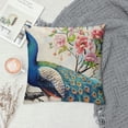 thumbnail image 2 of Orinice Peacock Flowers Graphic Decorative Cushion Throw Pillow Cover for Home Living Room, Bedroom, Sofa, Car - Spring Pillow Covers 1PC 24x24in, 2 of 5