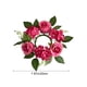 thumbnail image 3 of Corona De Velas De Plástico Con Rosas Simuladas Corona de rosas de seda roja para decoración de velas de boda, fiestas y ambiente festivo (1 unidad) JASKFLY, 3 of 9