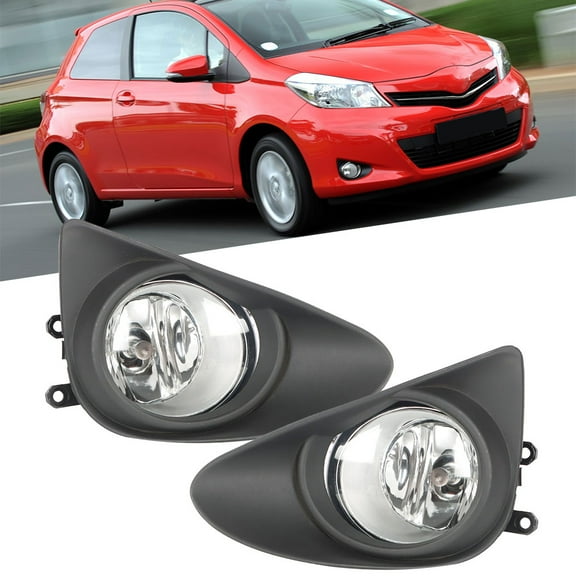 labwork Left & Right Fog Lights Assembly Replacement for 2012-2014 Toyota Yaris Hatchback with Bulbs   Bezels   Harness Switch Kit Driving Lamps Fog Lights