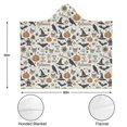 thumbnail image 3 of Wearable Blanket,Beige Halloween Pumpkin Skull Bat Pattern Hooded Wearable Sherpa Blanket for Adults & Teens,Winter Poncho Shawl Wrap Cape Thick Warm,50"x60", 3 of 5