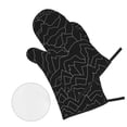 thumbnail image 3 of YFYANG Oven Mitts and Pot Holders Sets 4 Pieces, Non-Slip Heat Resistant Line Abstract Texture Pattern Kitchen Glove Pot Mat for Cooking and Baking, 3 of 8