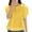 Yellow, variant on VONDA Women Fashion Puff Sleeve Half Sleeve O-Neck Blouse Ruffled Hem Pleated Tops