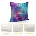 thumbnail image 4 of Shiartex Nebulous Purple Blue Teal Turquoise Galaxy  Throw Pillow Covers Soft  Square Pillowcases Home Living Room Cushion Cover for Bed Couch Car Multi-Size, 4 of 5