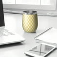 thumbnail image 3 of 12oz Stemless Wine Tumblers Yellow and White Checkerboard Pattern Vacuum Insulated Stainless Steel Travel Tumbler Cups Mug with Lid and Straw for Champaign,Cocktail,Beer with Cleaning Brush, 3 of 5