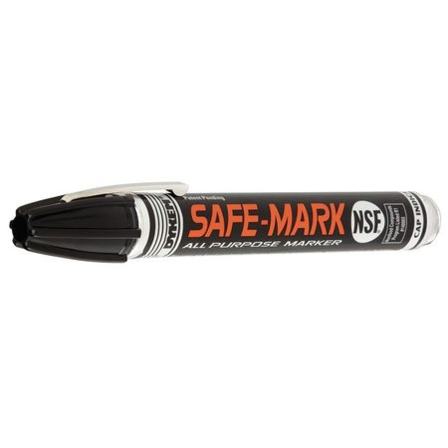DYKEM 40907 Permanent Industrial Marker, Medium Bullet Tip, Black