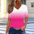 thumbnail image 2 of Idoravan Women Blouses Dressy Casual Women's Fashion Casual Comfortable Printed Short Sleeved V-Neck T-Shirt Blouse, 2 of 7