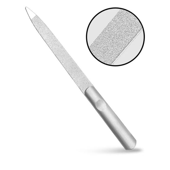 Vruelia Nail Files-Metal Nail File, Professional Double Sided Nail Files for Natural Nails, Stainless Steel Nail File for Fingernails Toenails, Fingernail File Diamond Nail Files for Home Salon