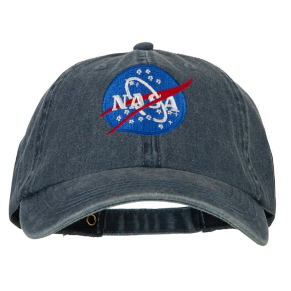NASA Insignia Embroidered Big Size Washed Cap - Navy XL-3XL
