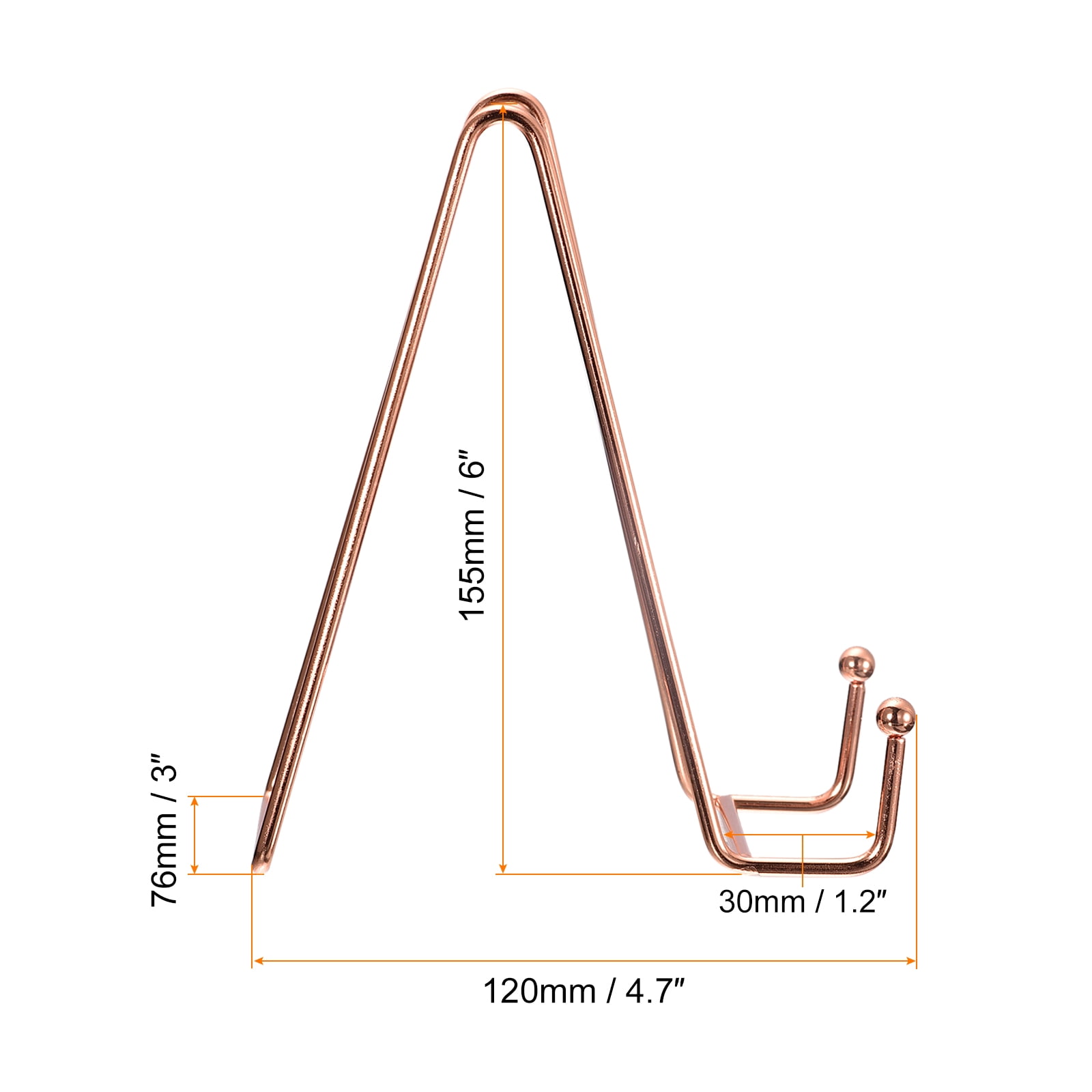 Uxcell 3Pack 6Inch Plate Stand for Display Iron Easel Plate Holder for Photo Rose Gold