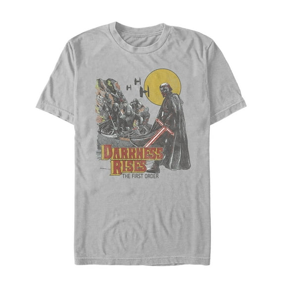 Men's Star Wars: The Rise of Skywalker Kylo Ren Darkness Rises Graphic Tee Silver Medium