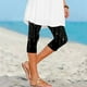 thumbnail image 3 of WILLBEST Leggings de Yoga de Verano para Mujer, Informales, Deportivos, Ajustados, Recortados, para Entrenamiento, Cómodos, Elásticos, de Cintura Alta, 3622 Grande, 3 of 5