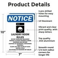 thumbnail image 2 of (2 Pack) Laundry Room Rules OSHA Notice Sign 7 Inch X 10 Inch Indoor / Outdoor Rust-Free Aluminum Metal Signs for Workplace, Workshop, and Construction Site, Made in the USA, 2 of 8