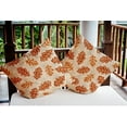thumbnail image 3 of Simply Daisy 18" x 18" Retro Leaves Indoor/Outdoor Polyester Throw Pillow, Sienna, 3 of 3