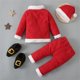 thumbnail image 3 of Trajes de Navidad para bebé, disfraz de Papá Noel para niño y niña, Top de manga larga, pantalones, sombrero y traje de calcetín, ropa de bebé recién nacido de Navidad, 3 of 4