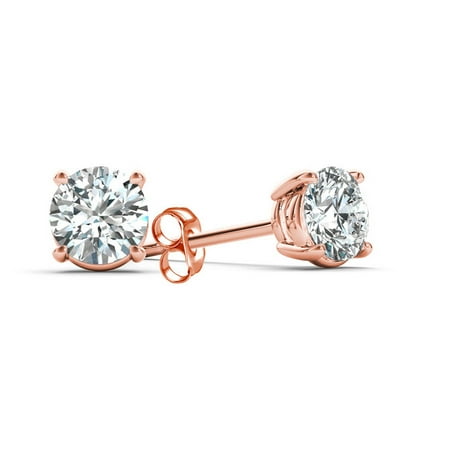 1/2 Carat T.W. Diamond Solitaire 14kt Rose Gold Earrings (SI)