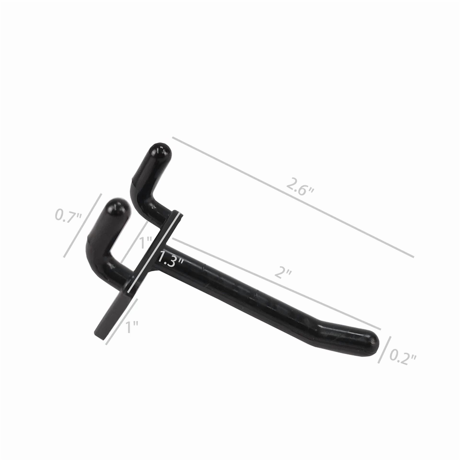 25Pk 2" Pegwall Hooks For Metal Pegboard 2.6" Length, 5.8Mm Prong Diameter