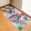 thumbnail image 3 of Hippie American Shorthair Portrait Watercolor Tie-Dye Vintage Styles Doormat Cat Lover Kitten Owner Gifts Indoor Outdoor Welcome Mat - 00014, 3 of 5