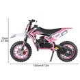 thumbnail image 6 of Floseru 49cc Kids Dirt Bike, 2-Stroke Gas Powered Mini Motocross Motorcycle for Ages 6-12, Off-Road Dirtbike with Dual Disc Brakes, Shock Absorption, 10-Inch Tires, Max Speed 30KM/H, Supports 220 LBS, 6 of 8