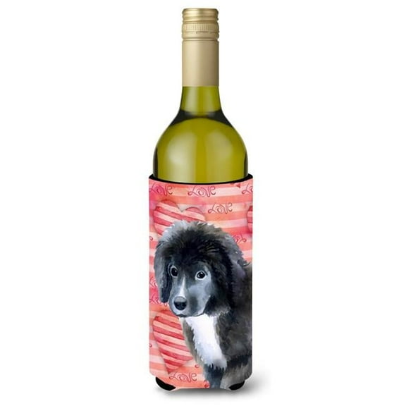 Newfoundland Puppy Love Wine Bottle Beverge Insulator Hugger
