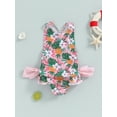 thumbnail image 2 of Suealasg Toddler Girl Summer One Piece Swimsuit Sleeveless Watermelon/Floral Print Swimwear 1T 2T 3T 4T 5T 6T Kids Little Girls Bathing Suit Beachwear, 2 of 7