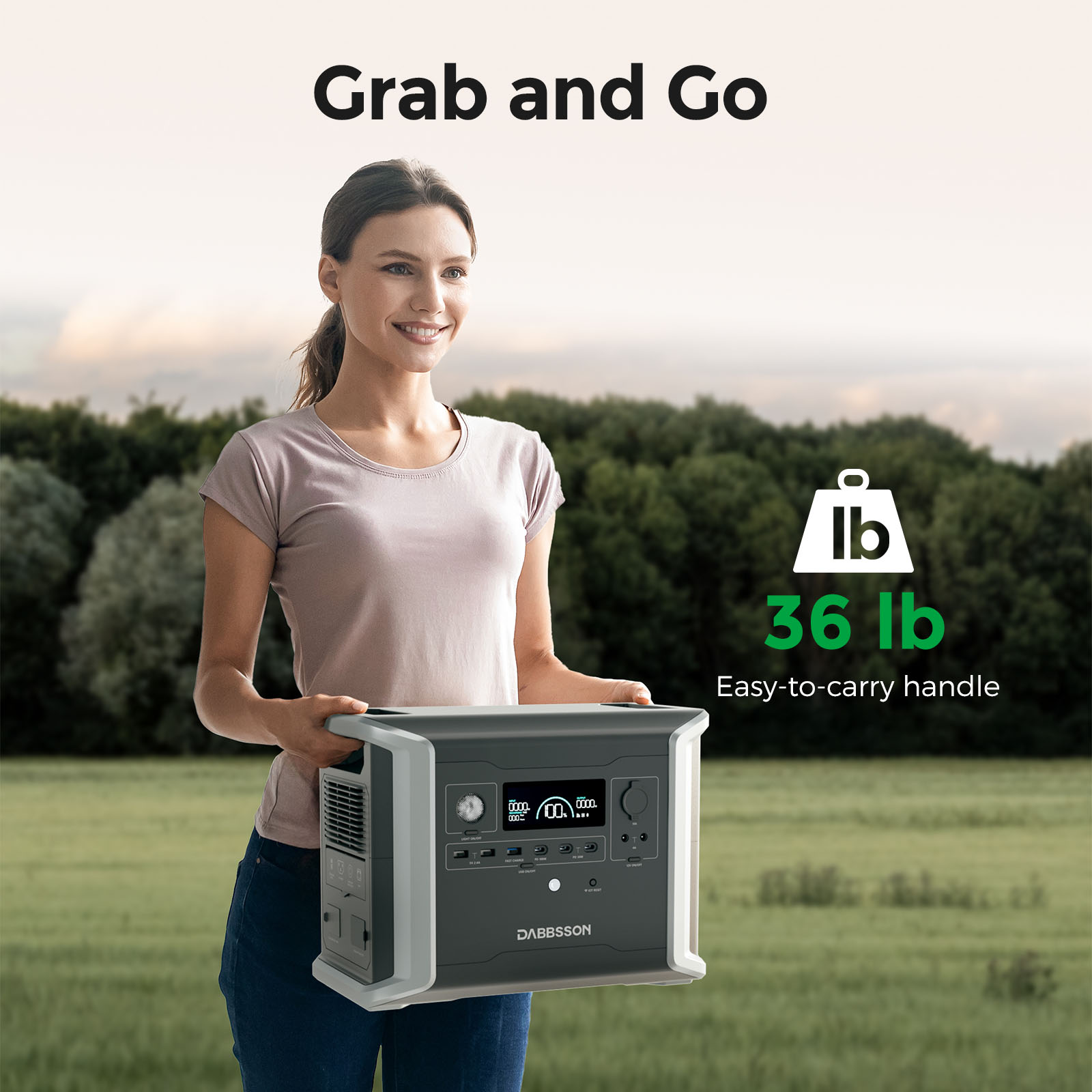 Dabbsson 3030Wh Power Station with Expandable Battery, 1200WxAC Output Solar Generator,1600W in Power-Boost mode,  4500 cycles to 80% capacity, for Power Outage, Camping and Outdoors