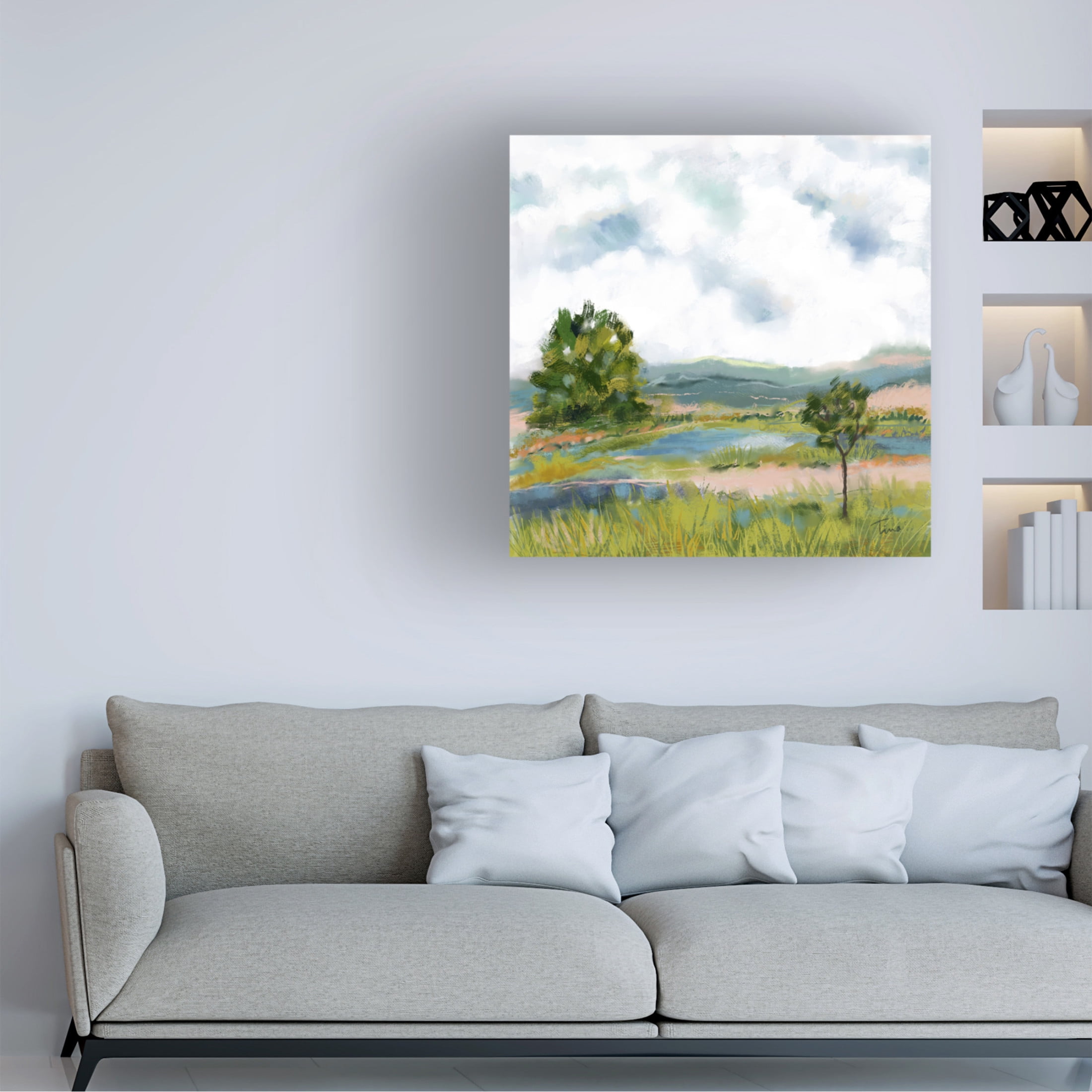Canvas Wall Art - Tina Finn 'Scenic Hills' Wall Art for Living Room, Bedroom, or Office Décor by Trademark Fine Art - 24 x 24 Inches