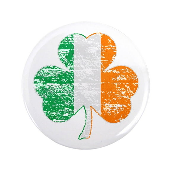 CafePress - Vintage Irish Flag Shamrock 3.5 Button - 3.5" Button