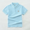 thumbnail image 3 of Cethrio Girls Casual Polo Shirts, Collared School Uniform Cotton Summer Short Sleeve Shirts Blue Size 6, 3 of 4