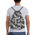thumbnail image 2 of Drawstring Backpack - Grey Cat Camouflage Splash Proof Small Drawstring Gym Bag for Women Men, Cinch Sports String Bag Backpack for Travel Swimming Beach, 2 of 8